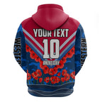 Personalised Western Bulldogs ANZAC Hoodie Military Remembrance Australian Football Mascot Camouflage