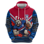 Personalised Western Bulldogs ANZAC Hoodie Military Remembrance Australian Football Mascot Camouflage