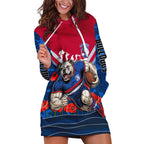 Personalised Western Bulldogs ANZAC Hoodie Dress Military Remembrance Australian Football Mascot Camouflage