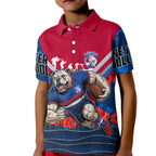 Personalised Western Bulldogs ANZAC Kid Polo Shirt Military Remembrance Australian Football Mascot Camouflage