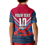 Personalised Western Bulldogs ANZAC Kid Polo Shirt Military Remembrance Australian Football Mascot Camouflage