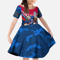 Personalised Western Bulldogs ANZAC Kid Short Sleeve Dress Military Remembrance Australian Football Mascot Camouflage