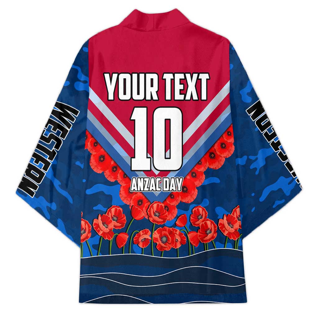 Personalised Western Bulldogs ANZAC Kimono Military Remembrance Australian Football Mascot Camouflage