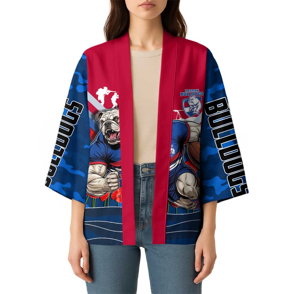 Personalised Western Bulldogs ANZAC Kimono Military Remembrance Australian Football Mascot Camouflage