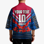 Personalised Western Bulldogs ANZAC Kimono Military Remembrance Australian Football Mascot Camouflage