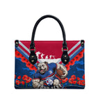 Personalised Western Bulldogs ANZAC Leather Bag Military Remembrance Australian Football Mascot Camouflage
