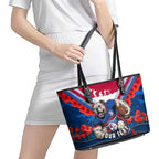 Personalised Western Bulldogs ANZAC Leather Tote Bag Military Remembrance Australian Football Mascot Camouflage
