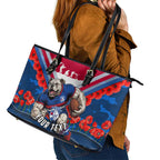 Personalised Western Bulldogs ANZAC Leather Tote Bag Military Remembrance Australian Football Mascot Camouflage