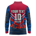 Personalised Western Bulldogs ANZAC Long Sleeve Polo Shirt Military Remembrance Australian Football Mascot Camouflage