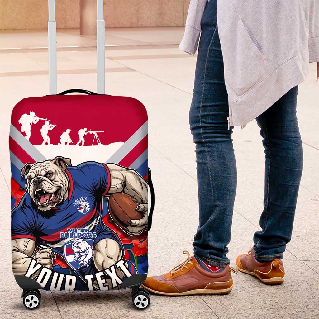 Personalised Western Bulldogs ANZAC Luggage Cover Military Remembrance Australian Football Mascot Camouflage
