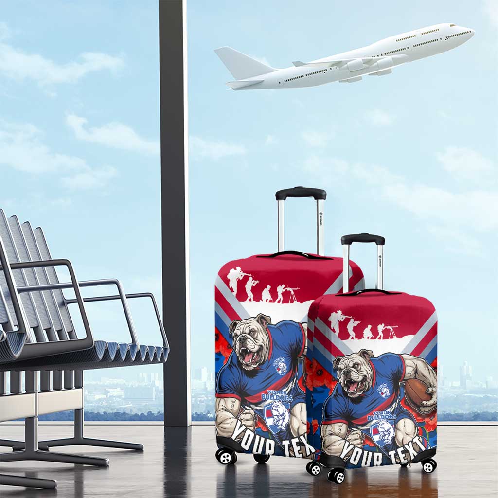 Personalised Western Bulldogs ANZAC Luggage Cover Military Remembrance Australian Football Mascot Camouflage