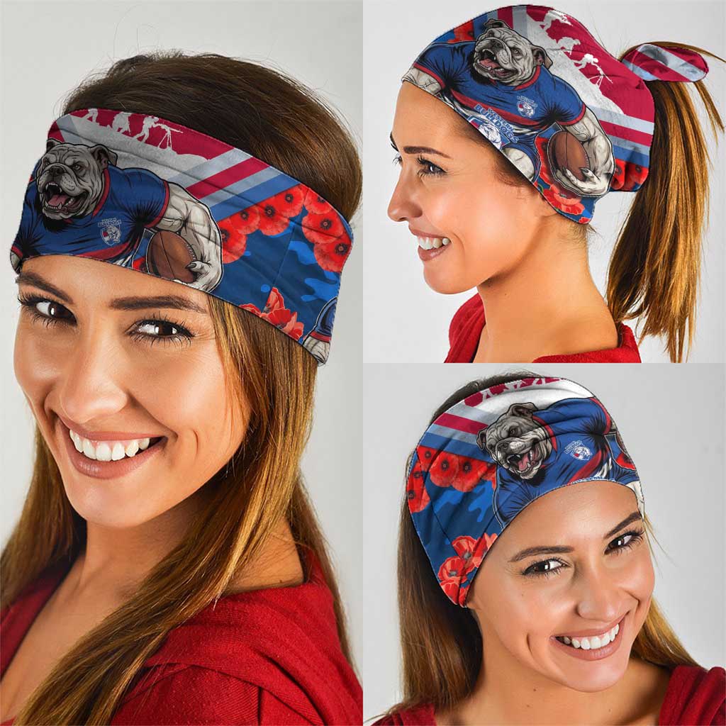 Personalised Western Bulldogs ANZAC Neck Gaiter Military Remembrance Australian Football Mascot Camouflage