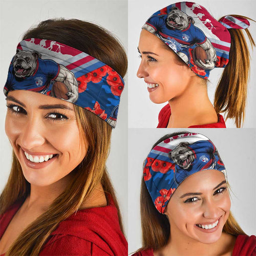 Personalised Western Bulldogs ANZAC Neck Gaiter Military Remembrance Australian Football Mascot Camouflage