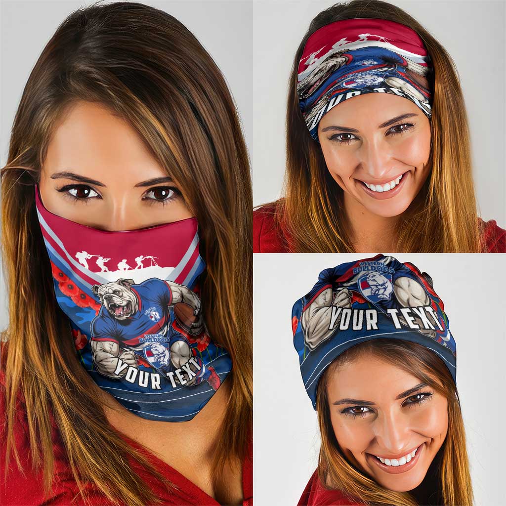 Personalised Western Bulldogs ANZAC Neck Gaiter Military Remembrance Australian Football Mascot Camouflage