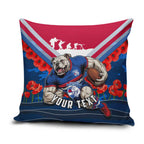 Personalised Western Bulldogs ANZAC Pillow Cover Military Remembrance Australian Football Mascot Camouflage