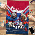 Personalised Western Bulldogs ANZAC Puzzle Military Remembrance Australian Football Mascot Camouflage