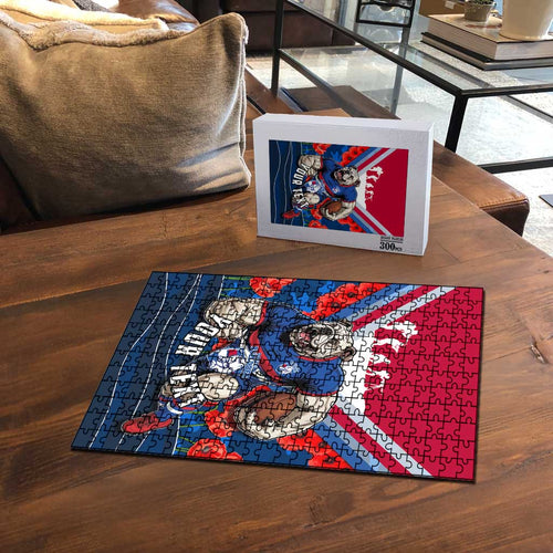 Personalised Western Bulldogs ANZAC Puzzle Military Remembrance Australian Football Mascot Camouflage