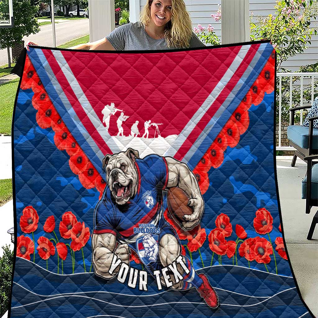 Personalised Western Bulldogs ANZAC Quilt Military Remembrance Australian Football Mascot Camouflage