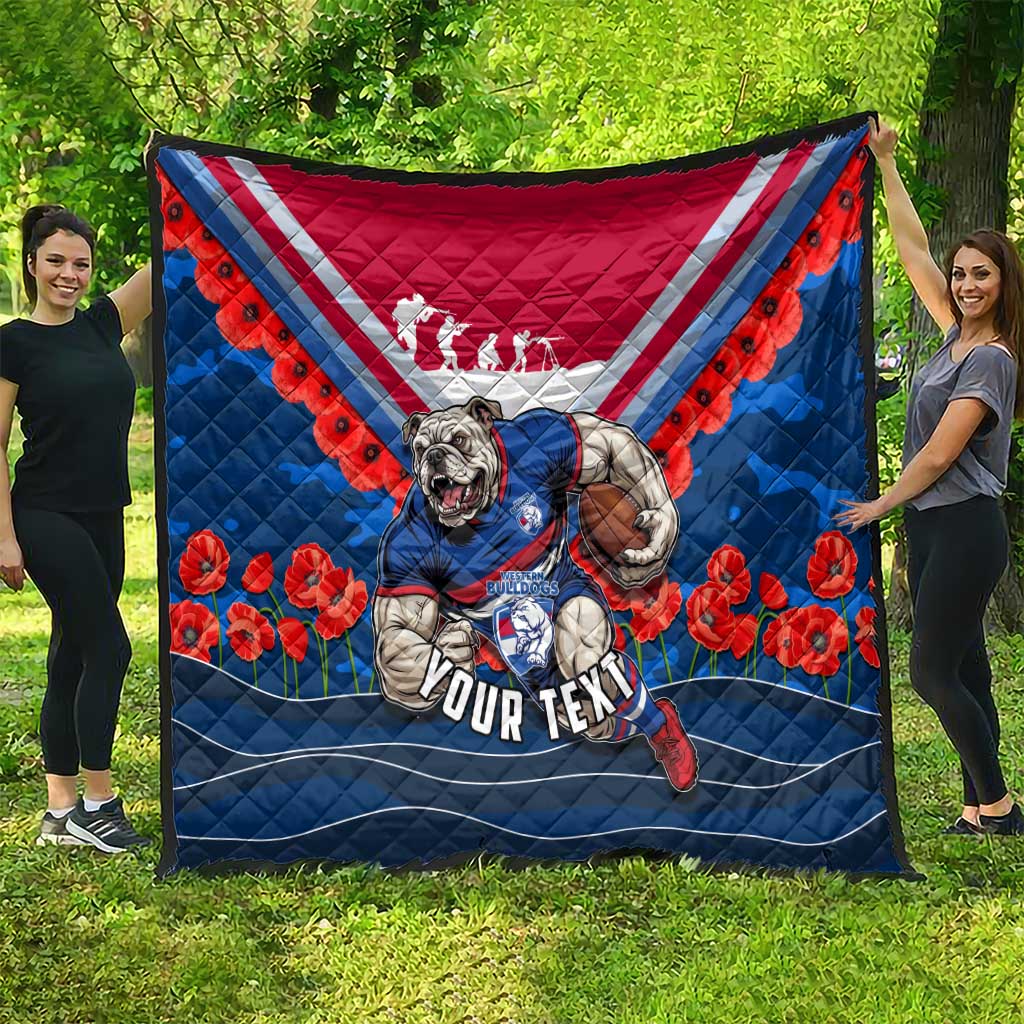 Personalised Western Bulldogs ANZAC Quilt Military Remembrance Australian Football Mascot Camouflage