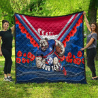 Personalised Western Bulldogs ANZAC Quilt Military Remembrance Australian Football Mascot Camouflage