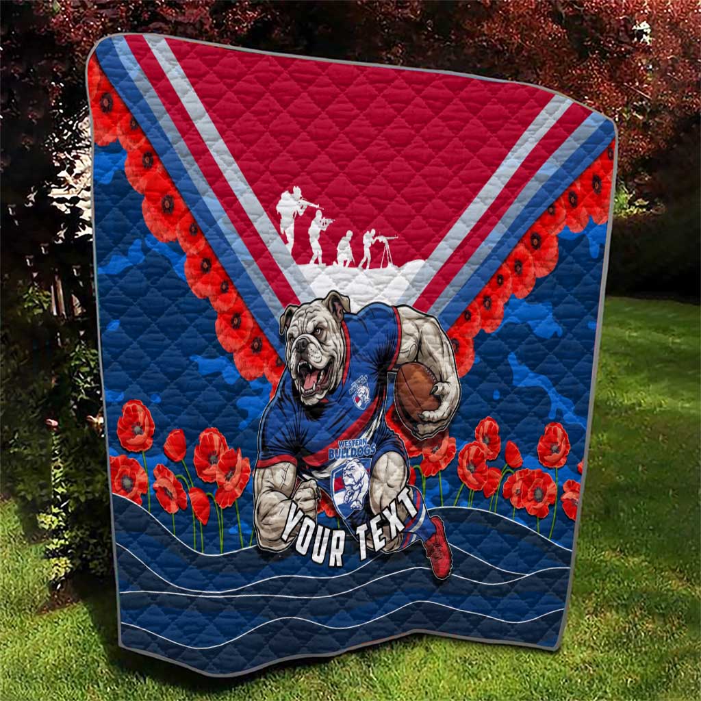 Personalised Western Bulldogs ANZAC Quilt Military Remembrance Australian Football Mascot Camouflage