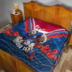Personalised Western Bulldogs ANZAC Quilt Military Remembrance Australian Football Mascot Camouflage