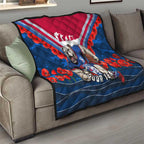 Personalised Western Bulldogs ANZAC Quilt Military Remembrance Australian Football Mascot Camouflage