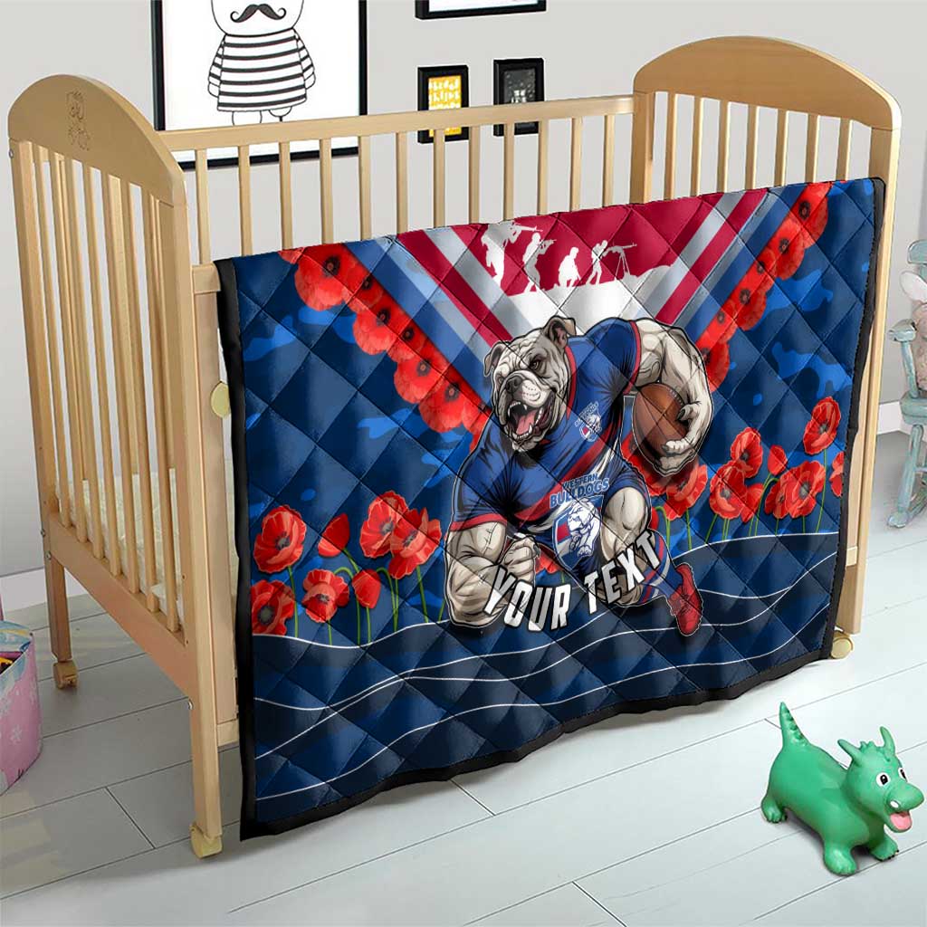 Personalised Western Bulldogs ANZAC Quilt Military Remembrance Australian Football Mascot Camouflage