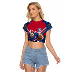 Personalised Western Bulldogs ANZAC Raglan Cropped T Shirt Military Remembrance Australian Football Mascot Camouflage