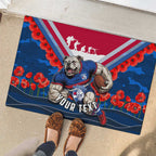 Personalised Western Bulldogs ANZAC Rubber Doormat Military Remembrance Australian Football Mascot Camouflage
