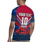 Personalised Western Bulldogs ANZAC Rugby Jersey Military Remembrance Australian Football Mascot Camouflage