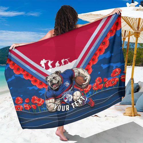 Personalised Western Bulldogs ANZAC Sarong Military Remembrance Australian Football Mascot Camouflage