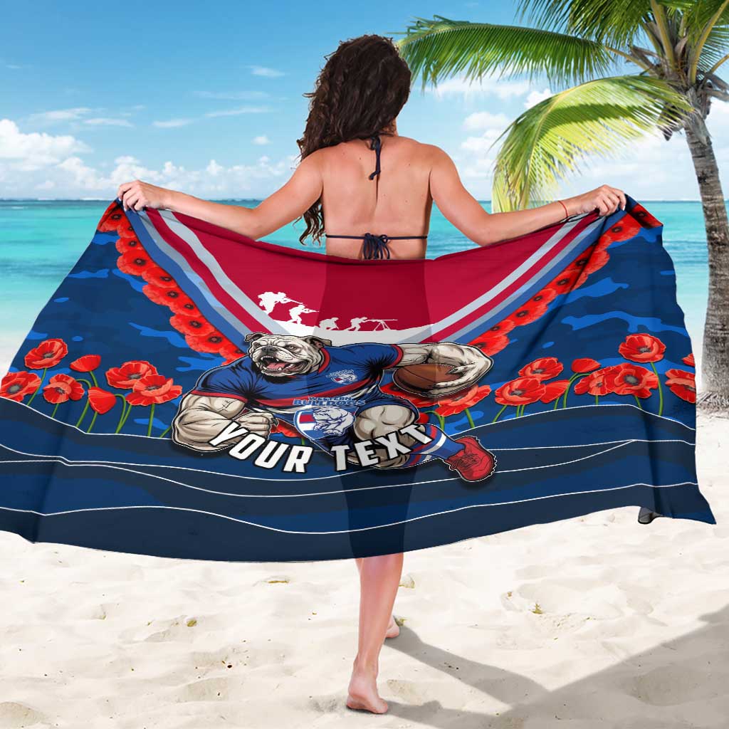 Personalised Western Bulldogs ANZAC Sarong Military Remembrance Australian Football Mascot Camouflage