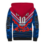 Personalised Western Bulldogs ANZAC Sherpa Hoodie Military Remembrance Australian Football Mascot Camouflage