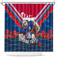 Personalised Western Bulldogs ANZAC Shower Curtain Military Remembrance Australian Football Mascot Camouflage