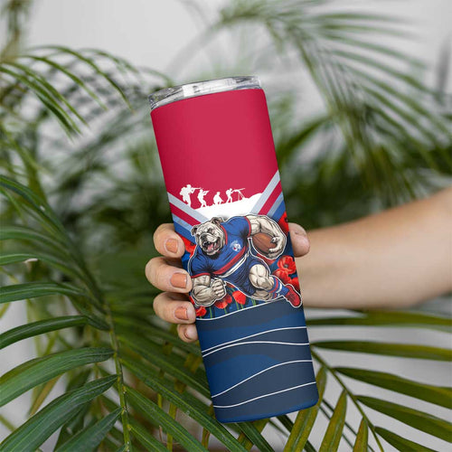 Personalised Western Bulldogs ANZAC Skinny Tumbler Military Remembrance Australian Football Mascot Camouflage