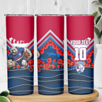 Personalised Western Bulldogs ANZAC Skinny Tumbler Military Remembrance Australian Football Mascot Camouflage