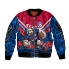 Personalised Western Bulldogs ANZAC Sleeve Zip Bomber Jacket Military Remembrance Australian Football Mascot Camouflage