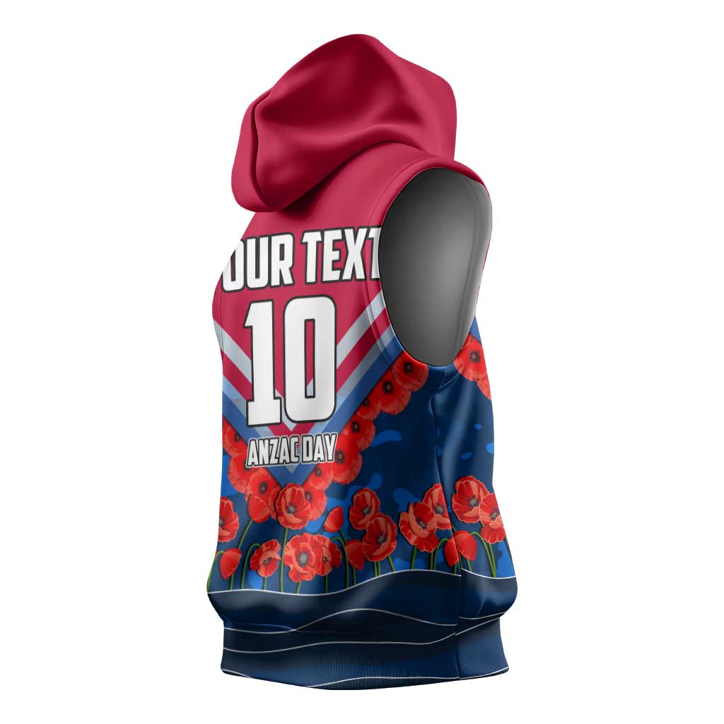 Personalised Western Bulldogs ANZAC Sleeveless Hoodie Military Remembrance Australian Football Mascot Camouflage