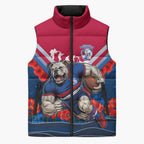 Personalised Western Bulldogs ANZAC Sleeveless Puffer Jacket Military Remembrance Australian Football Mascot Camouflage