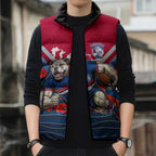Personalised Western Bulldogs ANZAC Sleeveless Puffer Jacket Military Remembrance Australian Football Mascot Camouflage