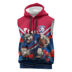 Personalised Western Bulldogs ANZAC Sleeveless Zip Hoodie Military Remembrance Australian Football Mascot Camouflage