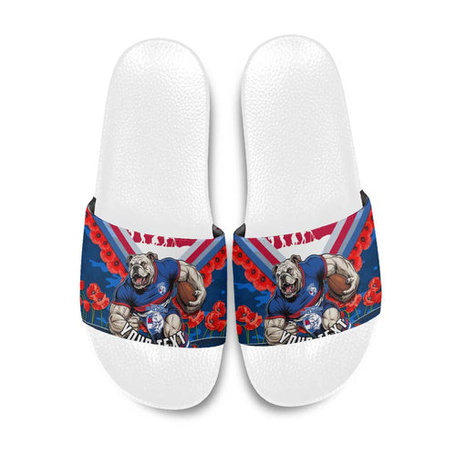 Personalised Western Bulldogs ANZAC Slide Sandals Military Remembrance Australian Football Mascot Camouflage