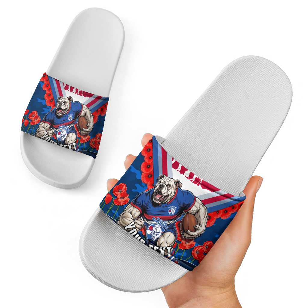 Personalised Western Bulldogs ANZAC Slide Sandals Military Remembrance Australian Football Mascot Camouflage