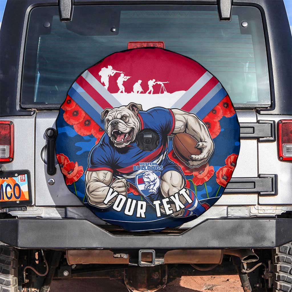 Personalised Western Bulldogs ANZAC Spare Tire Cover Military Remembrance Australian Football Mascot Camouflage