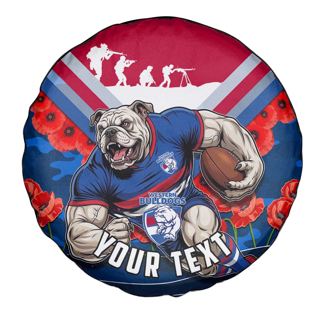Personalised Western Bulldogs ANZAC Spare Tire Cover Military Remembrance Australian Football Mascot Camouflage