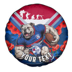 Personalised Western Bulldogs ANZAC Spare Tire Cover Military Remembrance Australian Football Mascot Camouflage