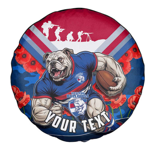 Personalised Western Bulldogs ANZAC Spare Tire Cover Military Remembrance Australian Football Mascot Camouflage