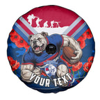 Personalised Western Bulldogs ANZAC Spare Tire Cover Military Remembrance Australian Football Mascot Camouflage