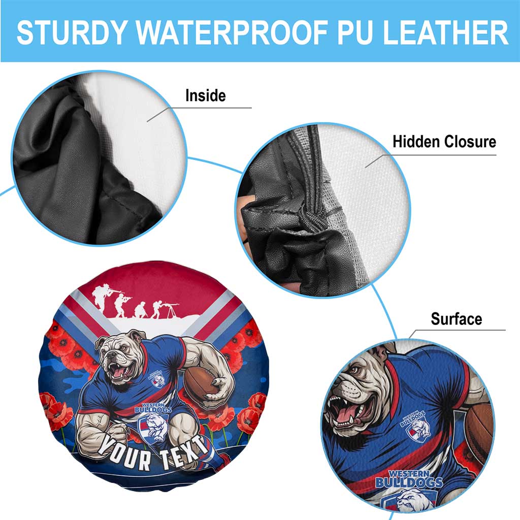 Personalised Western Bulldogs ANZAC Spare Tire Cover Military Remembrance Australian Football Mascot Camouflage
